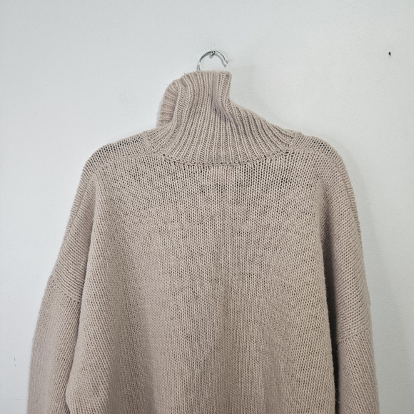 Babaa Jumper No.17 Rose Beige High Quality Spanish Wool Turtleneck Oversize - Picture 11 of 13